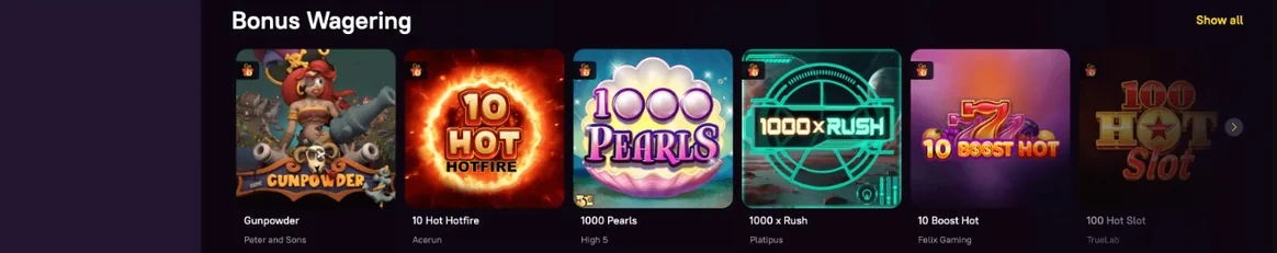 Browse bonus wagering slots